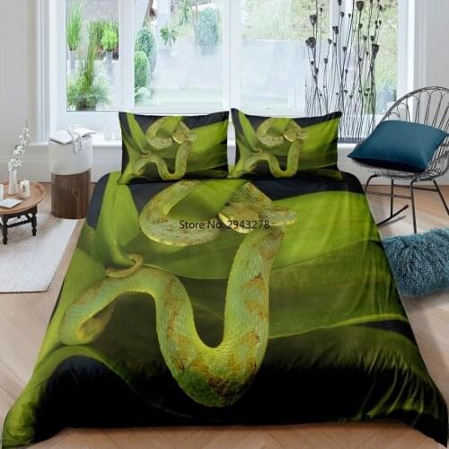 India Snake 3D Print Bedding Sets 2/3pcs Warm Duvet Cover 140x200 Luxury Home Textile Boys Decorative Bed Lines Twin Single Size