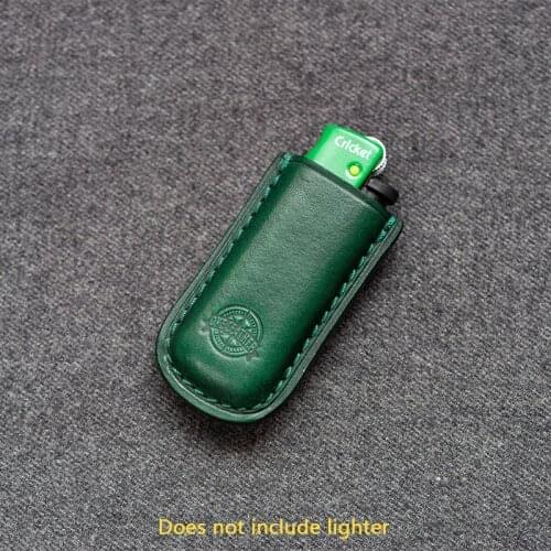 One leather Genuine Leather Handmade Short Cricket Lighter Case Lighters Holder Cigarette Accessories not include lighter