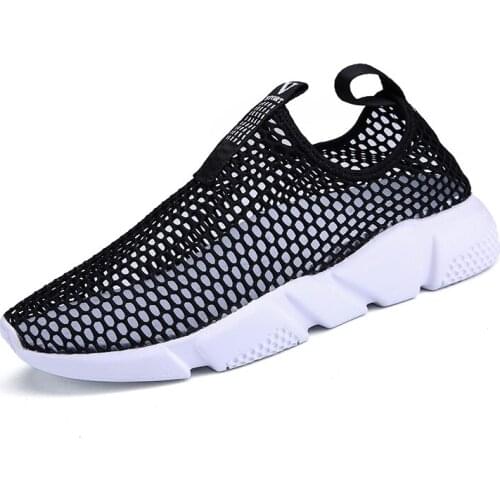 Big Size 47 Unisex Sneakers White Comfortable Mesh Running Shoes Men Breathable Female Sports Sneaker Slip on Sport Shoes Cheap