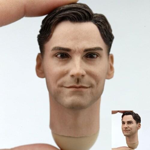 1/6 WWII Male Head Sculpt Estonian Smiling Head Carving Model Fit 12'' Action Figure Body
