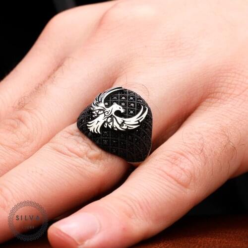 Phoenix Bird 925 Silver Mens. Mens Jewelry Stamped With Silver Stamp 925 All Sizes Are Available