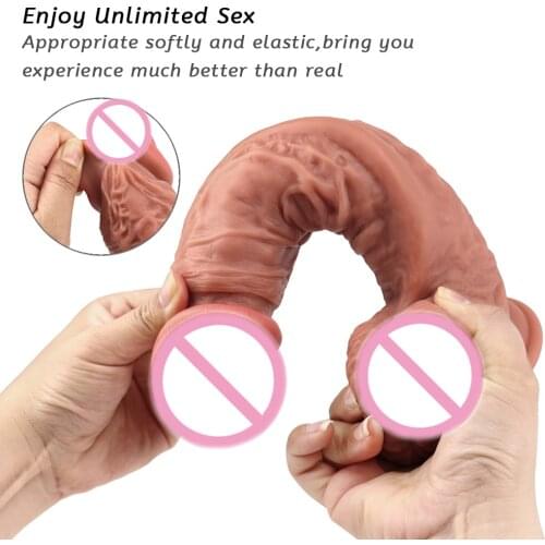 Soft liquid silicone Realistic dildo for women sex toys adult Strong sucker Skin feel penis Couple G point Masturbation