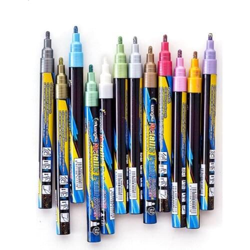 18 Colors Felt-tip Pens Set Metallic Markers For Sketching School Office Stationery Supplies Art Drawing Paints