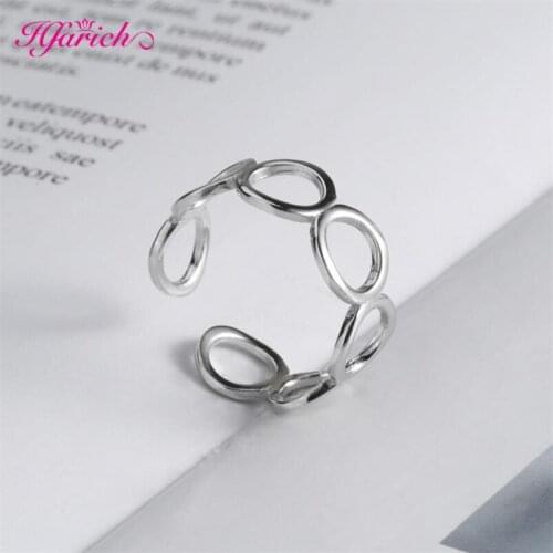 New Circle Geometric Round Smooth Wedding Couples Finger Ring for Women Girls Accessories Gifts Simple Adjustable Jewelry