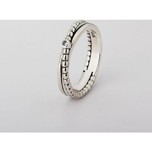 A wholesale Sale Fashion jewelry jewelry Pave Setting charm cross Compatible With Original 925 silver Retro woman Ring Ring