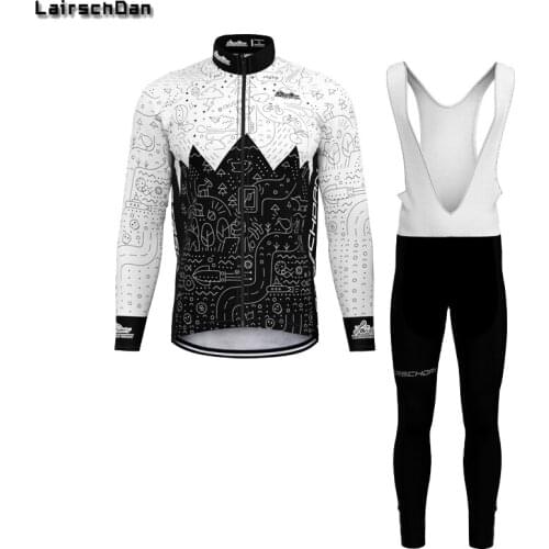 SPTGRVO Autumn 2020 Long Sleeve Cycling Jersey Set Bib Pants Ropa Ciclismo Bicycle Clothing MTB Bike Jersey White Riding Clothes