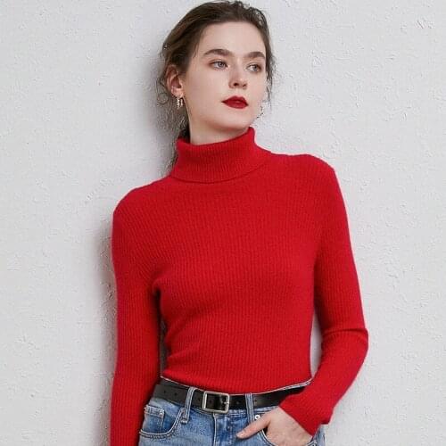 Fall/winter Turtleneck Pullover New Solid Color Slim-Fit Stripe Comfortable And Fashionable Inner Knit Sweater Womens Clothing