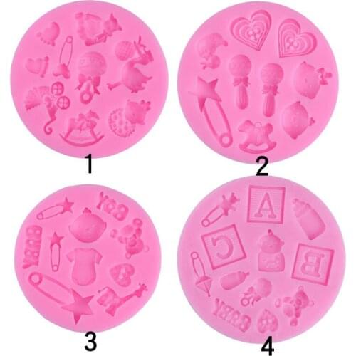Sugar Baby Carriage Foot Bottle Letter Chocolate Mold CUPCAKE DECORATION Mold Baking Mold Silicone Molds