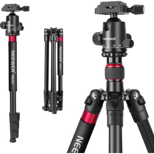 Neewer 2-in-1 Aluminum Alloy Camera Tripod Monopod 66 inches/168 centimeters with 360 Degree Ball Head 1/4 inch QR Plate and bag