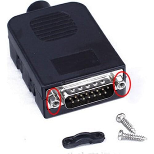 DB15 D-SUB Male Plug 15pin Port 2 Row Terminal Breakout PCB Board With Case