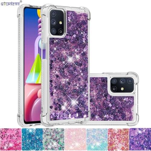 For Samsung Galaxy M51 Glitter Dynamic Liquid Quicksand Silicone Bumper Cover SM-M515F/DSN SM M515F/DSN Cute Fitted Phone Case