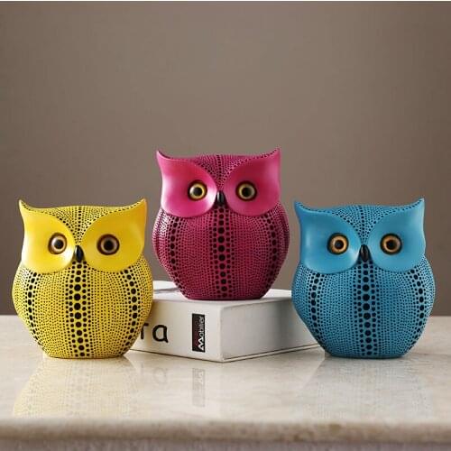Lovely Bird Owl Resin Model Figurine Ornament Craft Home Desktop Decoration An Excellent Decoration for Your Interior Model