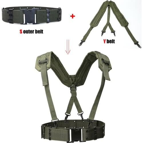 Outdoor Tactical Belt CS Army Fans Combat Belts Military Hunting Accessorios Y Belt Girdle Shoulder Chest Strap Tactico Militar