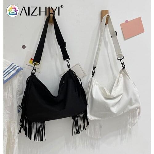 Vintage Women Pure Color Canvas Shoulder Crossbody Messenger Bag Casual Ladies Large Capacity Handbags