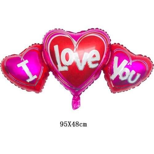 1pcs 95X48cm Siamese Heart Love foill Balloon Wedding Valentines Day Decoration Birthday Party Decoration kids Balloons globos