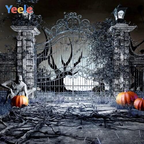 Yeele Halloween Castle Pumpkin Night Scarry Grunge Photography Backdrop Personalized Photographic Backgrounds For Photo Studio