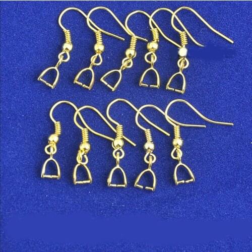 100PCS The many lot DIY Earring Findings Earrings Clasps Hooks Fittings DIY Jewelry Making Accessories Gold Hook Earwire Jewelry