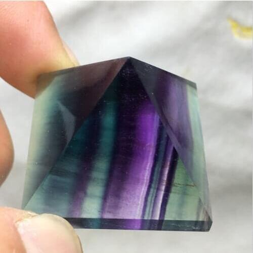 1PCS Natural beautiful colourful fluorite crystal Pyramid