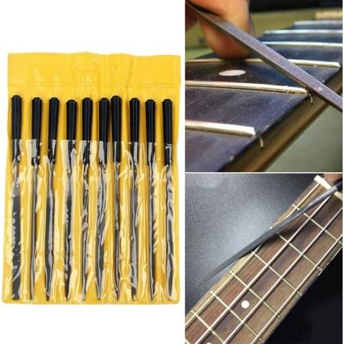 10pcs Professional Guitar Frets Nuts Needle File Set Polished File Rasp Grinding Knife Guitar Repair Tool