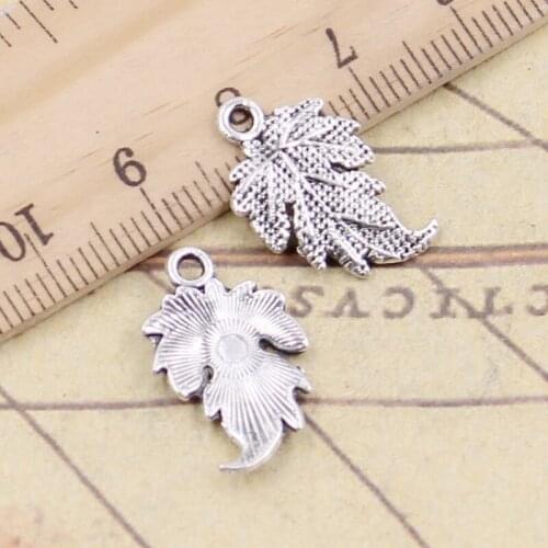 20pcs Charms Tree Leaf 20x12mm Tibetan Bronze Silver Color Pendants Antique Jewelry Making DIY Handmade Craft
