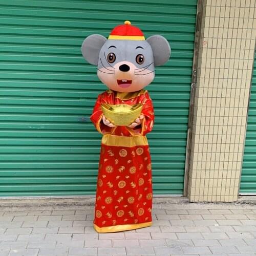 2020 Year Of The Fat Rat Mascot Costume in Tang Suit Chinese New Year Party Decoration Gift