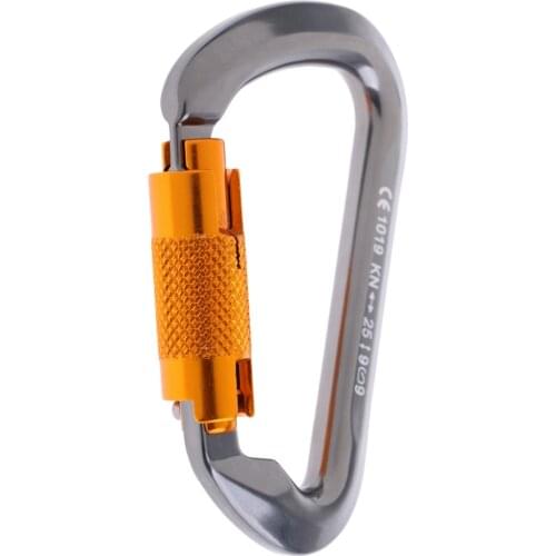 25KN Twist Gate D Carabiner Auto Locking Karabiner for Rock Climbing Mountaineering Fall Protection - CE Certified