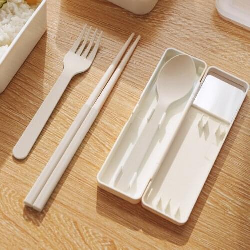 Practical 3Pcs Kids Children Dinnerware Sets Chopsticks Fork Spoon Set Utensil Set Travel Cutlery Camping Tableware Portable Set