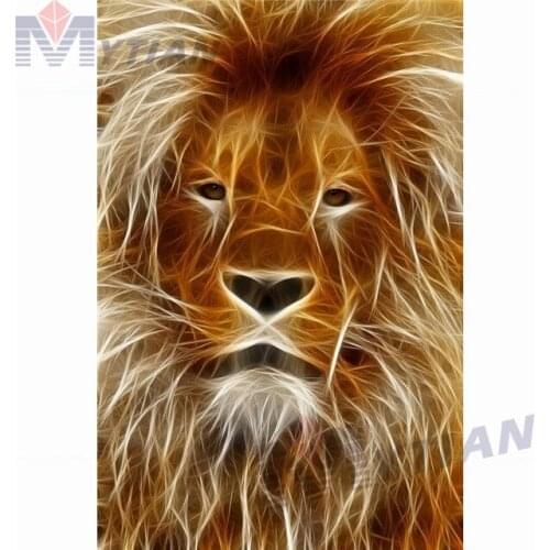 5D DIY Full Drill Square Round Diamond Painting Cross Stitch Lion Rhinestone Diamond Embroidery Handmade Crafts Wall Sticker