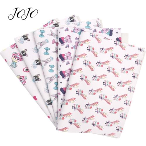 JOJO BOWS 22*30cm 1pc Faux Synthetic Leather Fabric Animal Printed Sheet For Clothing DIY Hair Bows Material Home Textile Decor