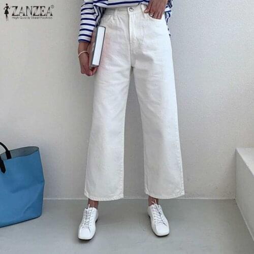 Women Retro Pants ZANZEA 2021 Summer Office Lady Trouser Casual Solid Zipper Bottoms Female Loose Pockets Pantalon Plus Size 5XL