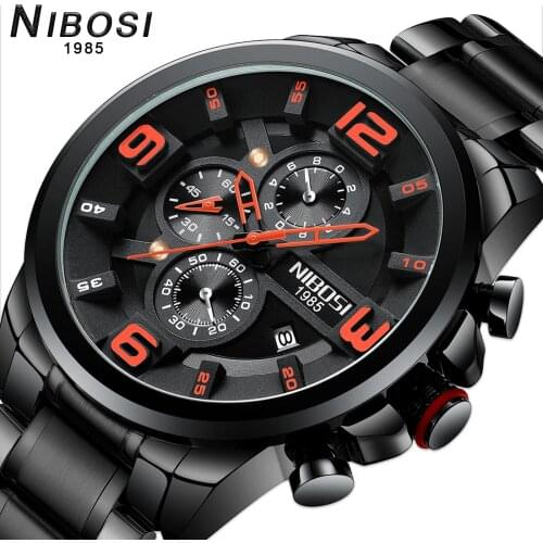 NIBOSI Sport Watch Men Top Brand Luxury New Fashion Mens Quartz Watches Causal Waterproof Watch All Steel Relogio Masculino
