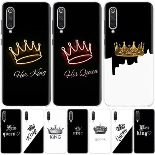King Queen Couple Lovers Phone Case for Xiaomi Redmi Note 10 9 9S 8 8T 7 9A 9C 8A 7 7A 6A S2 K20 K30 Pro Fashion Cover Capa