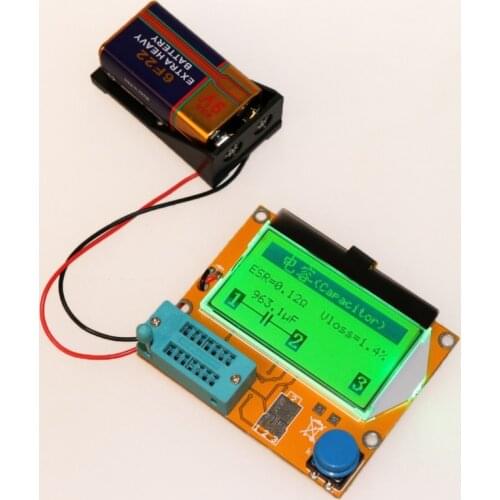 9V LCD Digital Transistor Tester LCR-T4 ESR Meter 12864 Backlight Capacitance Drop shipping