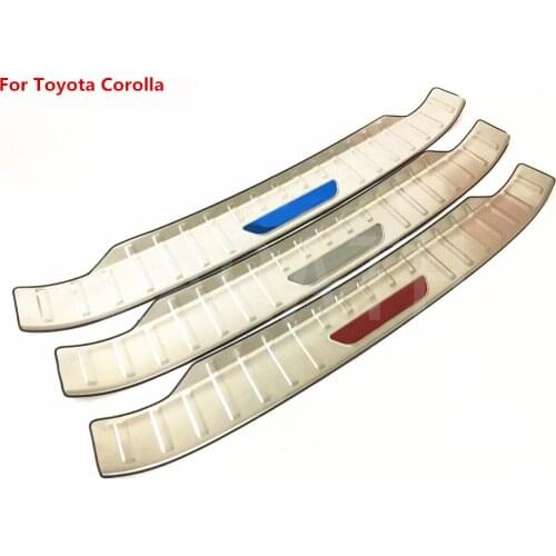 For Toyota Corolla 2014 2015 2016 2017 stainless steel Exterior Rear Trunk Bumper Scuff Plate Door Sill Car Styling 3 Colors