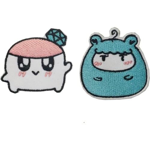 Exquisite Wholesale Cartoon Kawaii Pink-blue Animal Embroidery Patches for Clothing Iron On Clothes Bags Shoes Appliques Badges