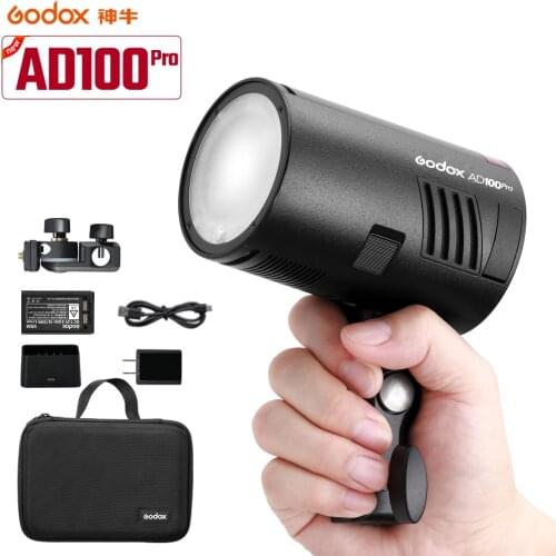 Godox AD100Pro 100Ws TTL 2.4G HSS 1/8000s Pocket Flash Light with 7.2V/2600mAh Lithium Battery 360 Full Power Flashes 0.01-1.5s
