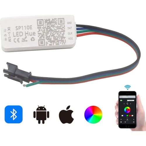 DC5-12V SP110E LED Bluetooth Pixel light Controller WS2811 WS2812B WS2812 SK6812 WS2801 RGB RGBW pixels Led Strip Controller