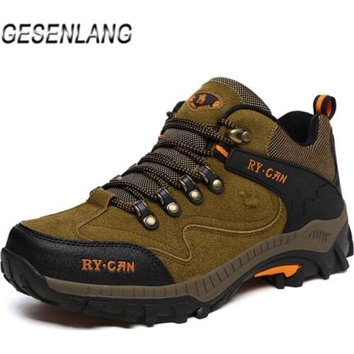 2020 Autumn Mens Hiking Shoes Suede Wearable Non-Slip Anti-Collision Outdoor Mountain Climbing Hunting Trekking Trail Sneakers