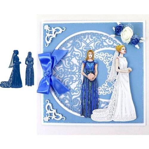 Bride and Bridesmaid Woman Human Figure Metal Cutting Dies Stencils for Scrapbooking Embossing Die Cards Making New 2019