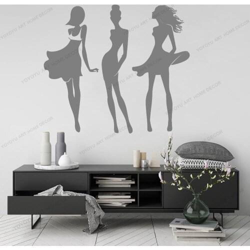 Fashion Lady Design Clothing Window Decoration Self Adhesive Murals Vinyl Sticker Wall Art Murals CX1356