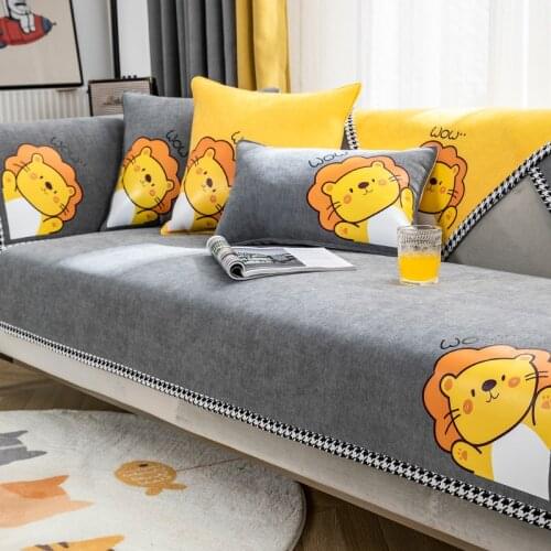 Chenille Soft Plush Sofa Cover Sofa Towel Slipcovers Stretch Sofa Covers for Living Room Home Decor Non-slip Couch Cushion Cover