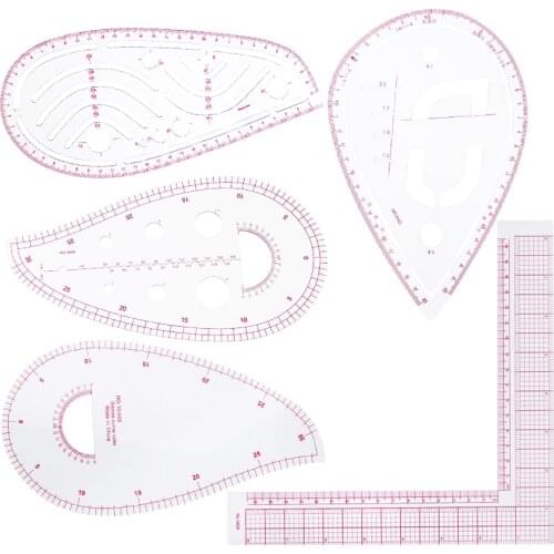 Nonvor French Curve Ruler Tailor Measuring Kit Cutting Ruler Yardstick Sleeve Arm French Curve Set Cutting Ruler Paddle Wheel
