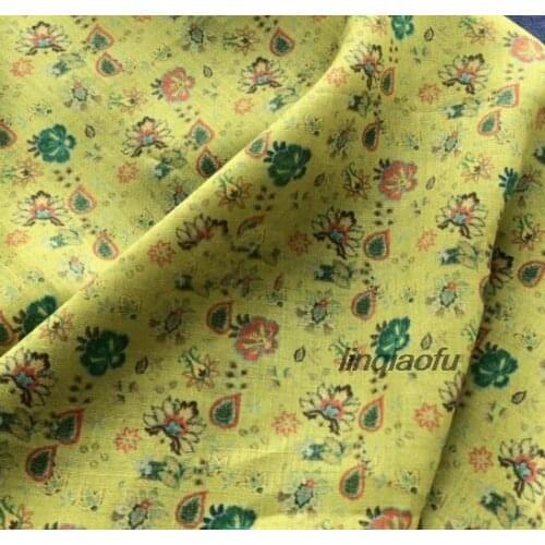 Ginger ramie dyed vintage style dress fabric High-end linen fabric