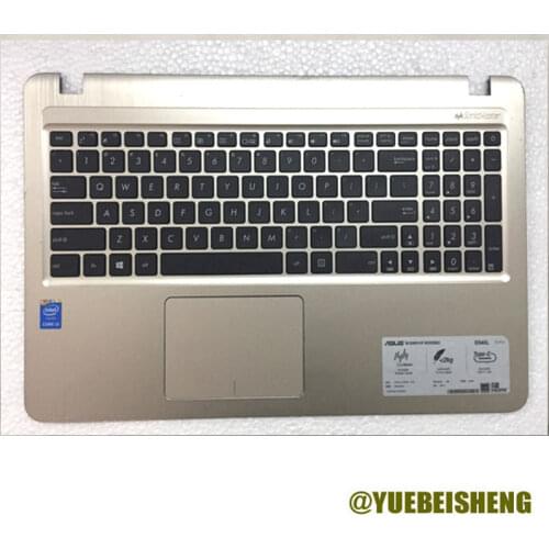 YUEBEISHENG 95%New For ASUS X540S X540L A540L K540L A540UP X540SA X540L palmrest upper cover US keyboard Touchpad,Golden