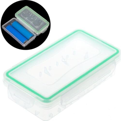 Portable Hard Plastic Transparent Case Holder Storage Box For 2x 18650 Batteries