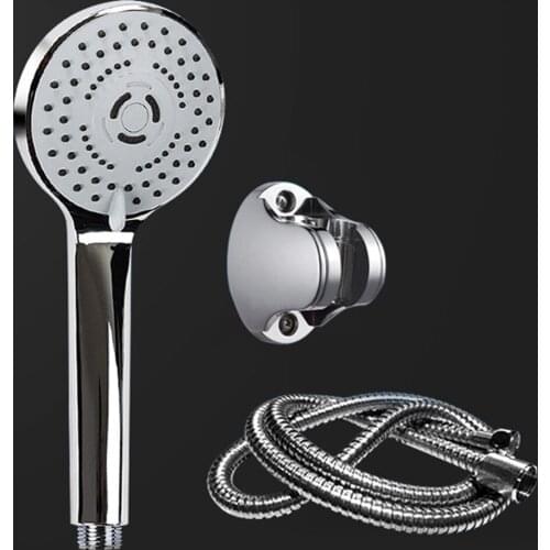 Easy Install Pipe Bathroom Home Base Multifunctional Stainless Steel High Pressure Water Saving Hotel Handheld Shower Head Set