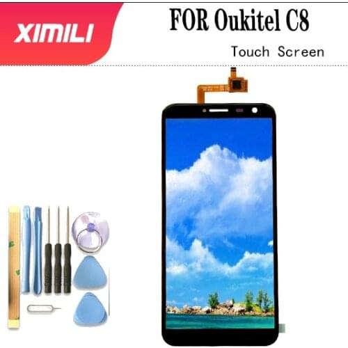 Tested de For 100% Original OUKITEL C8 Touch Panel Perfect Repair Parts Touch Replacement 5.5inch Oukitel C8 Phone Use + Tools