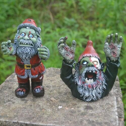Garden Statue Halloween Resin Decorative Horror Dwarf Ornament Zombie Ornament For Indoor Outdoor Yard Patio Decorations
