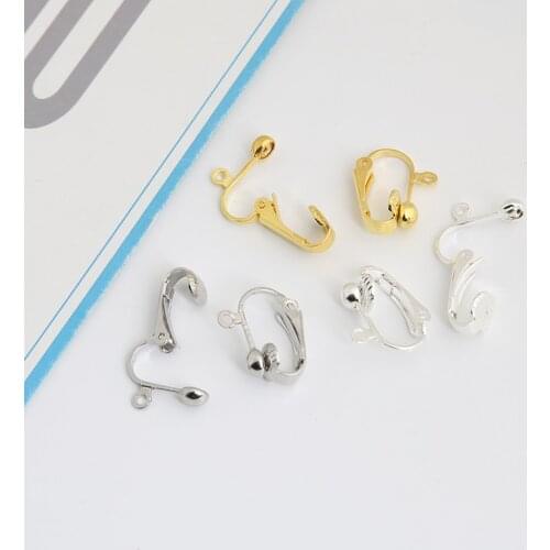 20pcs/lot Rose Gold Rhodium Color NO Piercing Earrings Clips 6x13mm Copper Blank Base Settings Craft for DIY Ear Jewelry Making