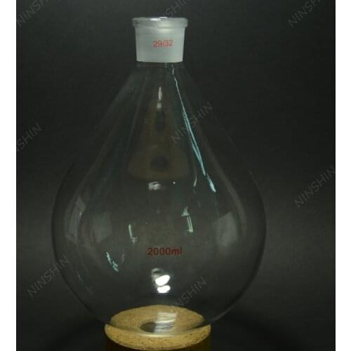 Glass Recovery Flask,Pyriform,Kjeldahl,29/32,Rotary Evaporator Bottle,2000mL